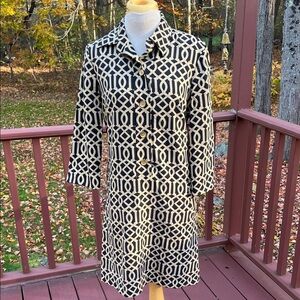 J.Mclaughlin Sz 2 Geometric Black and tan Dress.